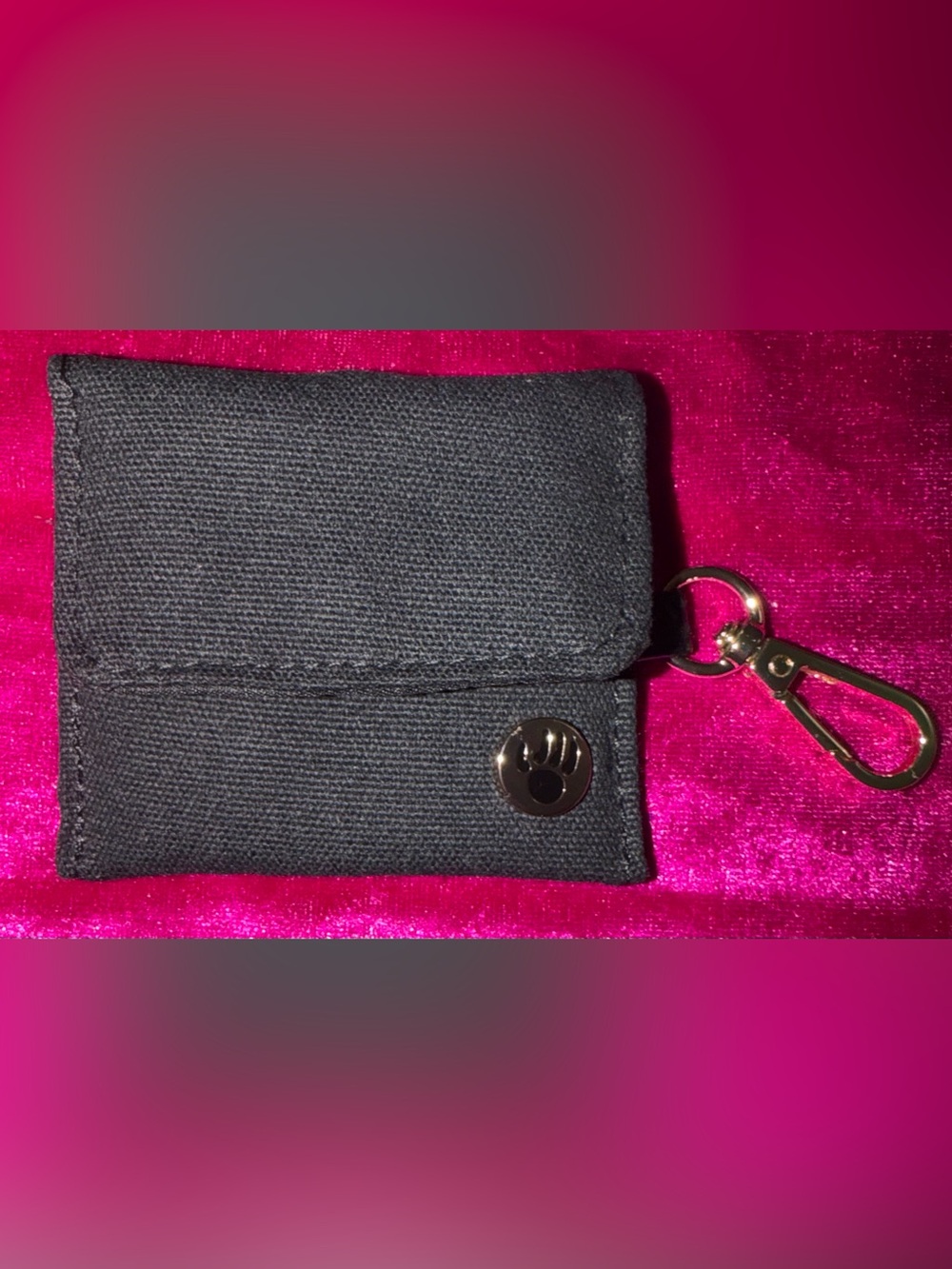 BearPaw Black Mini Canvas Keychain Pouch with Metal Clasp